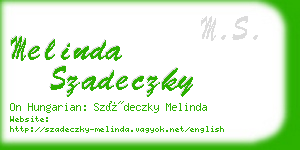 melinda szadeczky business card